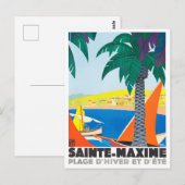 Sainte Maxime France vintage-reis Briefkaart (Voorkant / Achterkant)