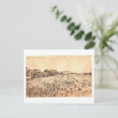 Saintes-Maries met begraafplaats, Van Gogh Fine Ar Briefkaart (Staand voorkant)