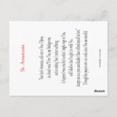 Saints Anastasia and Chrysogonus Prayer Card Briefkaart (Achterkant)