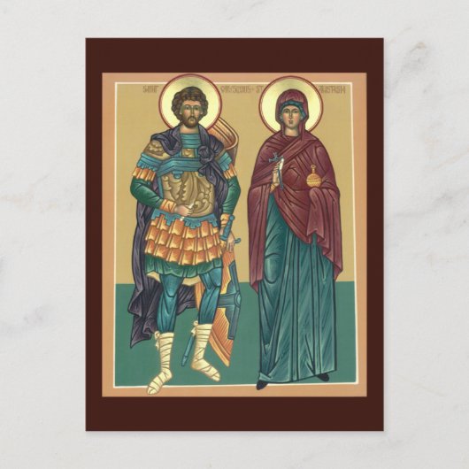 Saints Anastasia and Chrysogonus Prayer Card Briefkaart (Voorkant)