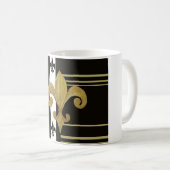 Saints Black and Gold Fleur de lis Mok (Voorkant rechts)