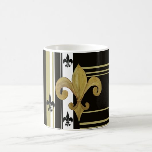 Saints Black and Gold Fleur de lis Mok (Center)