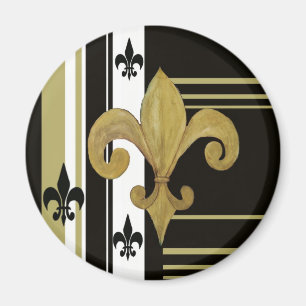 Saints Black en Gold Fleur de lis Magneet