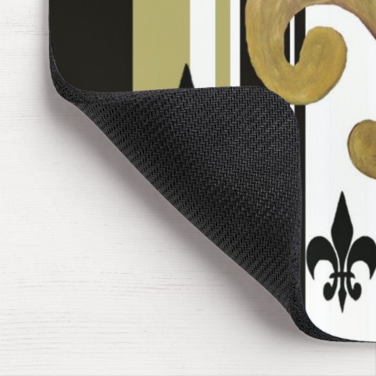 Saints Black en Gold Fleur de lis Muismat (Hoek)
