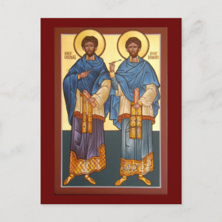 Saints Cosmas and Damian Icon Prayer Kaart