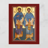 Saints Cosmas and Damian Icon Prayer Kaart (Voorkant)