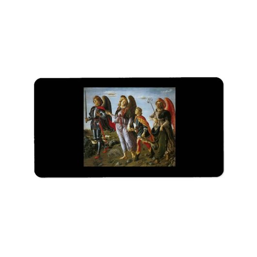 Saints Michael, Gabriel, Raphael met Tobias Etiket (Voorkant)