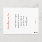 Saints Peter en Paul Prayer Card Briefkaart (Achterkant)