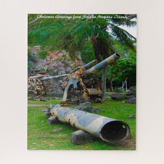 Saipan Mariana eilanden.Kerstgroeten Legpuzzel (Verticaal)