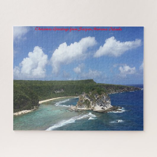 Saipan Mariana Islands.kerstbegroeten Legpuzzel (Horizontaal)