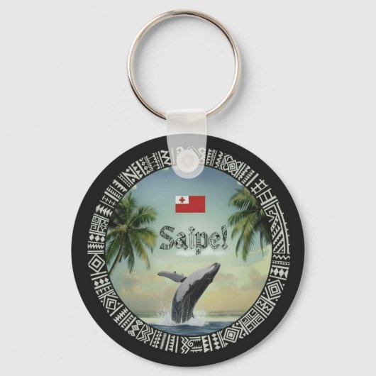 Saipe Tonga Eua walvis tropisch pacifisch eiland Sleutelhanger (Voorkant)