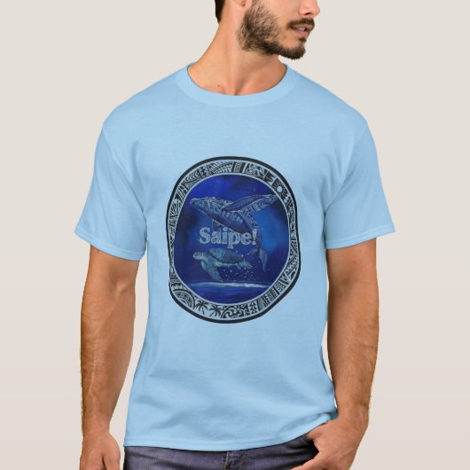 Saipe Tonga Off grid Pacific island whale turtle T-shirt (Voorkant)
