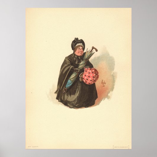 Sairy Gamp door Kyd uit Martin Chuzzlewit Poster (Voorkant)