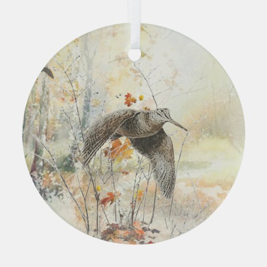 Saison de chasse à la bécasse glas ornament (Achterkant)