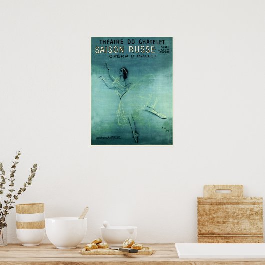 SAISON RUSSE OPERA BALLET Franse  theater Poster (Keuken)