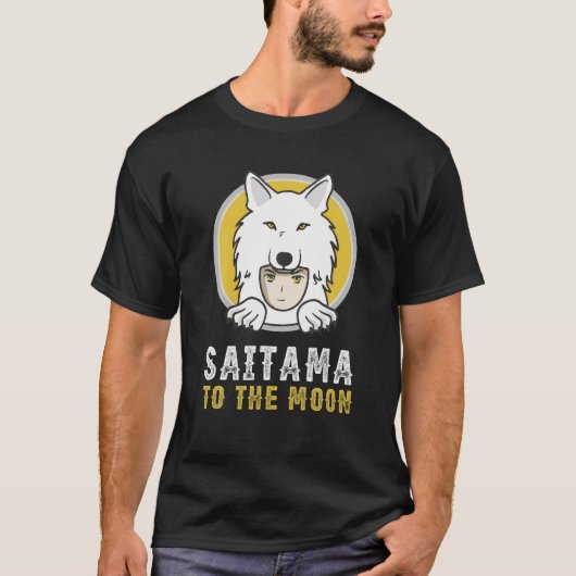 Saitama inu munt millionaire saitama tegen de maan t-shirt (Voorkant)