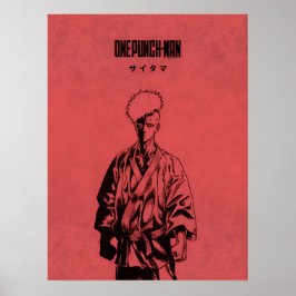 Saitama Manga Style Red Manga Anime OPM Poster