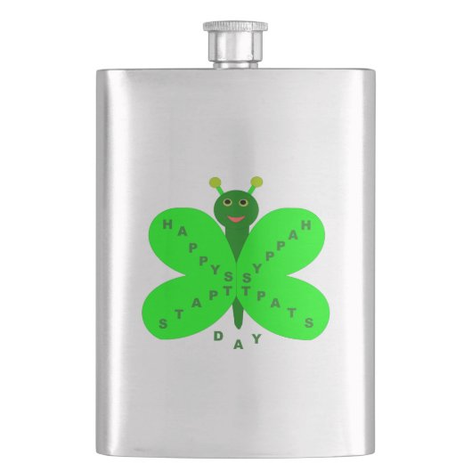Saitn Patrick's Day Butterfly Flasks Heupfles (Voorkant)