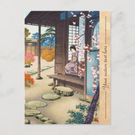 Saito Hodo Bijin door een tuinengawa in het voorja Briefkaart