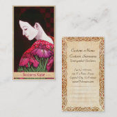 Saito Kaoru Japans Iris japanese dame kimono art Visitekaartje (Voorkant / Achterkant)