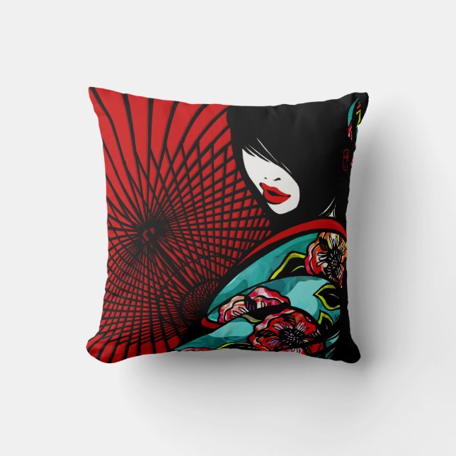 SajuArt Zen "Bangasa and Peony Pillow" Kussen (Voorkant)