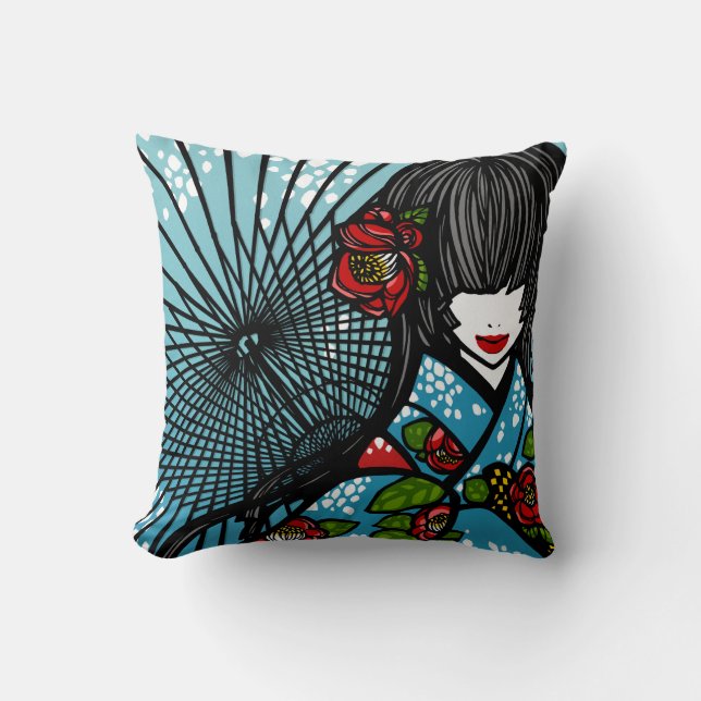 SajuArt Zen "Bangasa and Winter Camellia" Pillow Kussen (Voorkant)