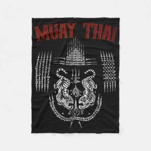 Sak Yant Muay Thai Kickboksen Tatoeage Aziatische Fleece Deken