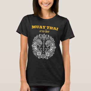 Sak Yant Muay Thai Kunst Tattoo Twin Tiger Kickbox T-shirt