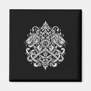 Sak Yant Muay Thai MMA Tattoo Twin Tiger Martial A Magneet