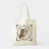 Sak Yant Tiger verandert in Dragon Canvas tas (Achterkant)
