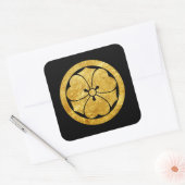 Sakai Mon Japans samurai faux goud op zwart Vierkante Sticker (Envelop)