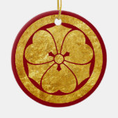 Sakai Mon Japanse samurai clan in faux gold Keramisch Ornament (Voorkant)