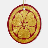Sakai Mon Japanse samurai clan in faux gold Keramisch Ornament (Links)