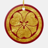 Sakai Mon Japanse samurai clan in faux gold Keramisch Ornament (Achterkant)