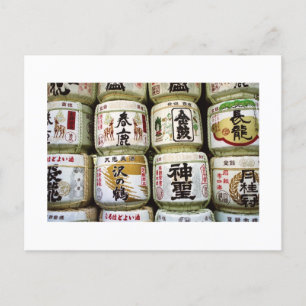 Sake Barrels: Nara, Japan Briefkaart