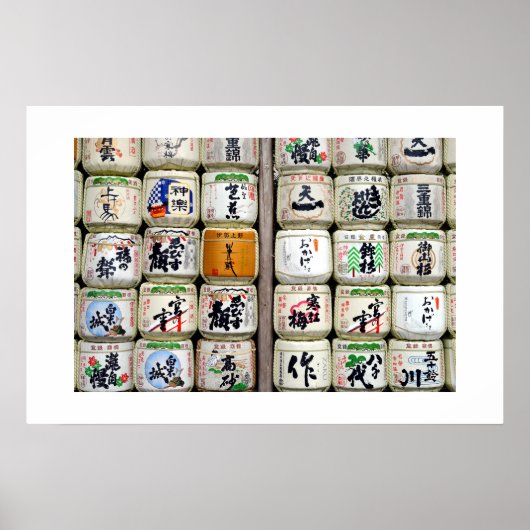 Sake Barrels of Ise Shrine: Japan Poster (Voorkant)