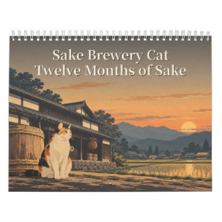 Sake Brewery Cat Twelve Months of Sake Art Kalender