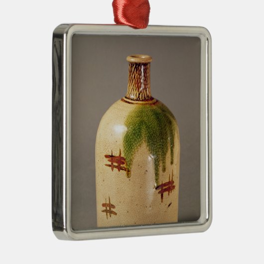 Sake-fles uit Oribe Metalen Ornament (Rechts)