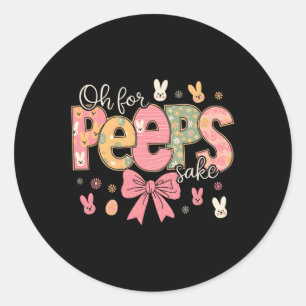 Sake Funny Paashaas Print Gles Happy Easter Wo Ronde Sticker