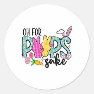 Sake Funny Paashaas Print Gles Happy Easter Wo Ronde Sticker