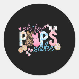 Sake Grappige Paashaas Print Glas Gelukkig Pasen W Ronde Sticker
