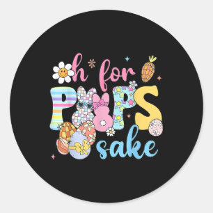 Sake Grappige Paashaas Print Gles Gelukkig Pasen W Ronde Sticker