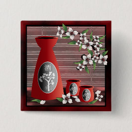 "Sake" Vierkante Button 5,1 Cm