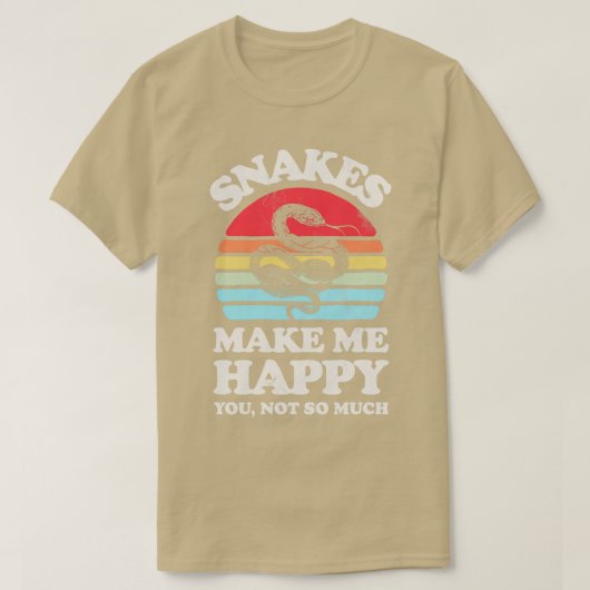 Sakes maken me een gelukkige Sunset Retro voor man T-shirt (Design voorkant)