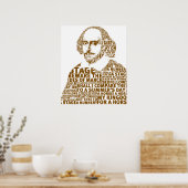 Sakespeare tekst ontwerp bruin poster (Keuken)