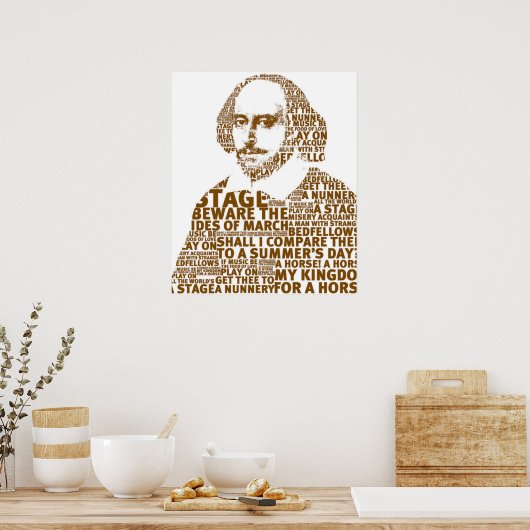 Sakespeare tekst ontwerp bruin poster (Keuken)