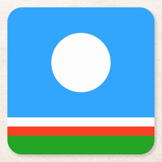 Sakha-vlag Kartonnen Onderzetters (Voorkant)