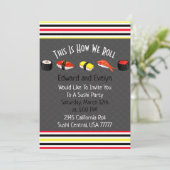 Saki- en Sushi-partijparen nodigen uit Kaart (Staand voorkant)