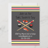Saki- en Sushi-partijparen nodigen uit Kaart (Achterkant)