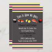 Saki- en Sushi-partijparen nodigen uit Kaart (Voorkant / Achterkant)
